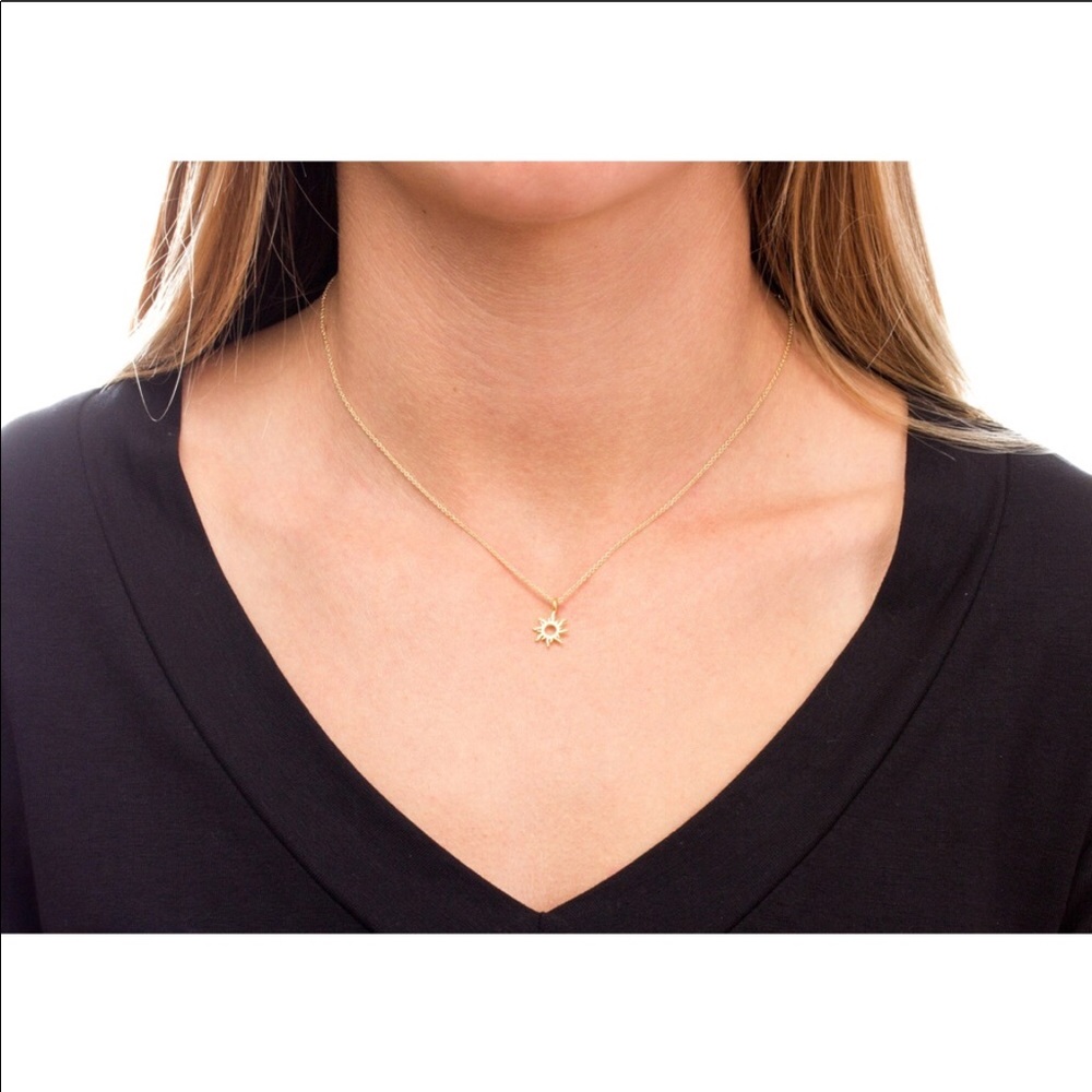 Dainty “Forever Summer” Sun Pendant Necklace - Picture 3 of 4